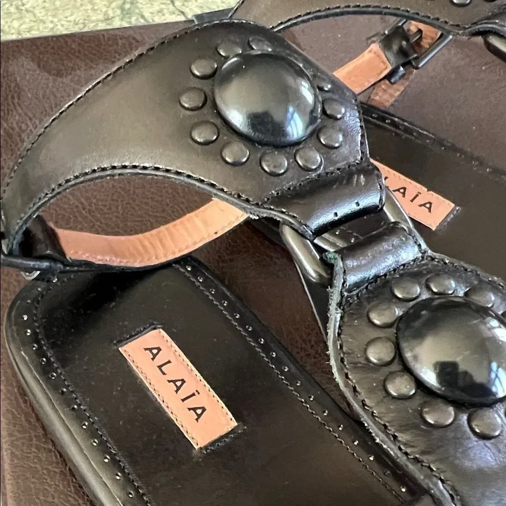 Alaia Black Embellished Men's Sandals